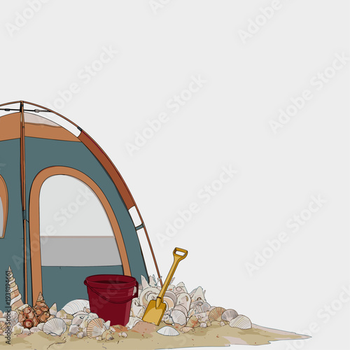 Vibrant Pop-Up Beach Shelter with Accessories