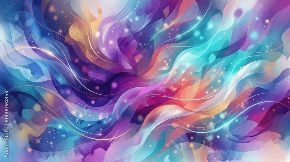 Fototapeta premium Abstract Digital Background with Colorful Flowing Waves