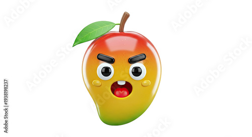 Angry Cartoon Mango Character