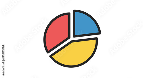 Colorful circular chart graphic representing data distribution and business segments illustration