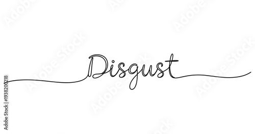 Cursive script word 'disgust' on white background. No editable strokes