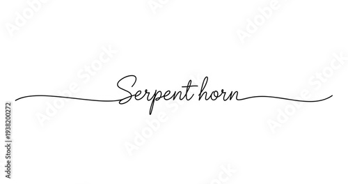 Serpent horn: elegant calligraphy on white background. No editable strokes
