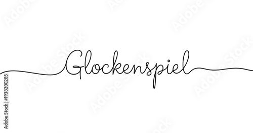 Elegant calligraphy of the word glockenspiel in black on white background. No editable strokes