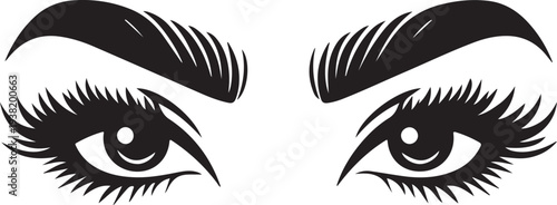 Female eye with long lashes and dramatic makeup vector illustration flat design