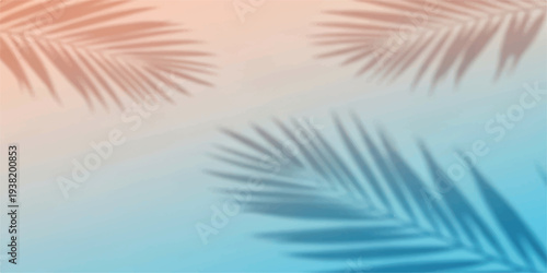 Summer background with plum tree and coconut   tree blue sky