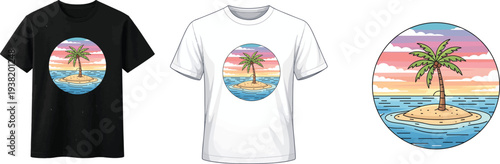 Summer Vector illustration t shirt template