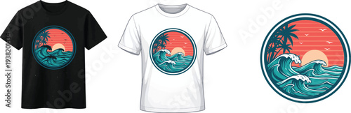 Summer Vector illustration t shirt template