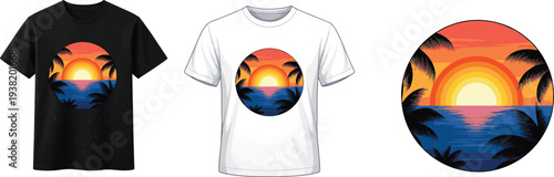 Summer Vector illustration t shirt template