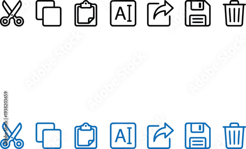 Computer function line art vector illustration.