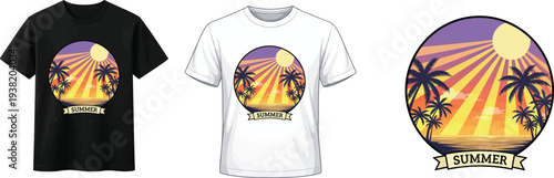 Summer Vector illustration t shirt template