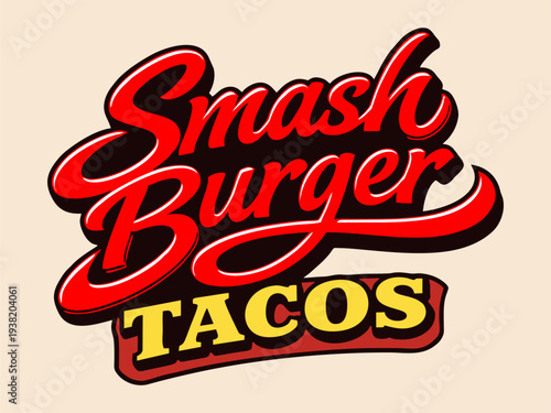 Smash burger taco logo vector