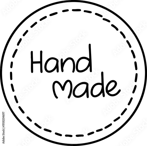Homemade Badge Icon - Handmade Product Label Stamp Outline