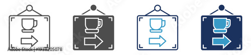 cafe sign multi purpose icon set