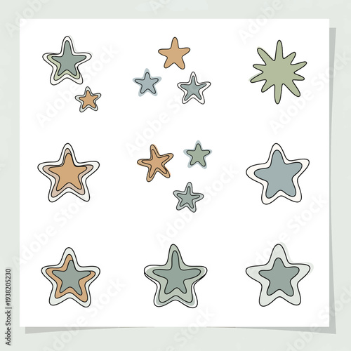 Colorful Star Icons Set