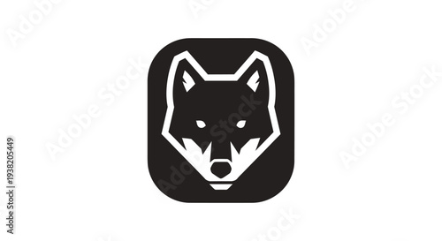 Black and White Wolf Logo Design.