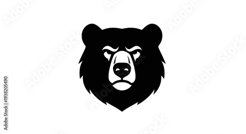 Black Bear Head Illustration Graphic Design.