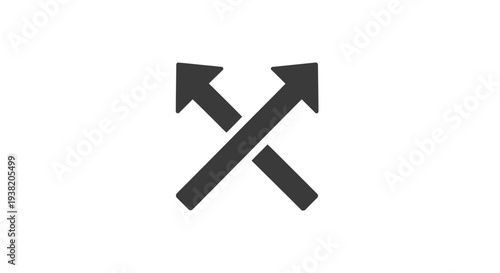 Black arrows crossing each other.