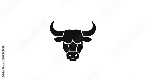 Black Bull Head Graphic Illustration.