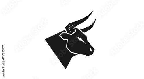 Black bull head profile view.