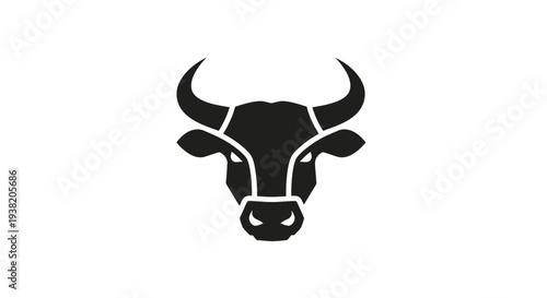Black bull head with horns icon.