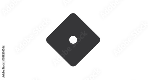 Black Diamond Shape With Hole.