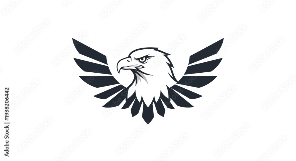 Obraz premium Black Eagle Head Logo Illustration Design.