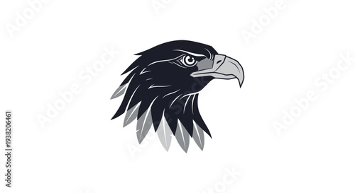 Black eagle head profile view.