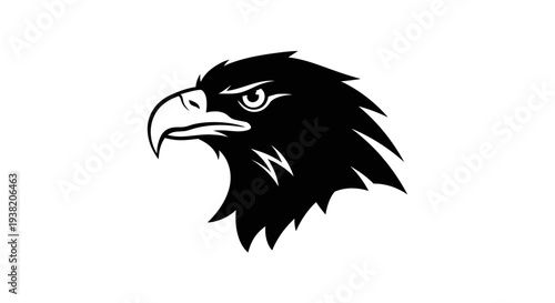 Black Eagle Head Logo Illustration Design.