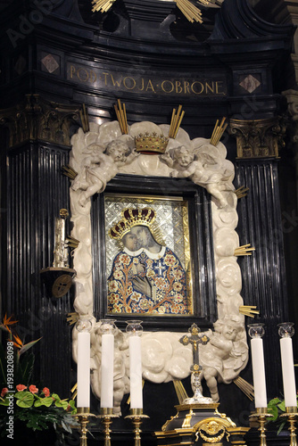 Virgin Mary Sacred Icon August 2024 Marian icon displayed inside Our Lady of the Angels Basilica Kalwaria Zebrzydowska
