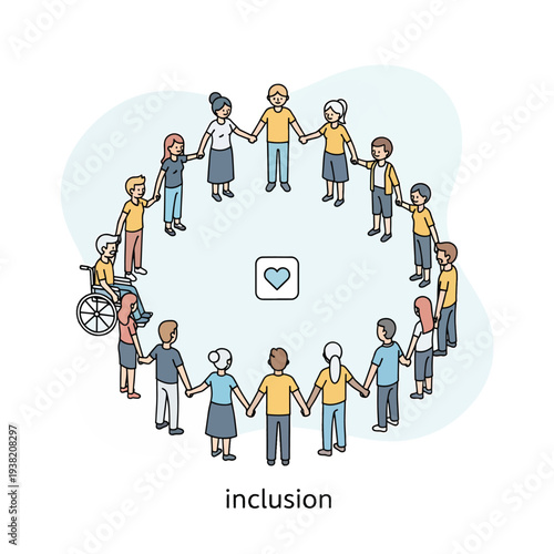 Diverse People Holding Hands in Circle