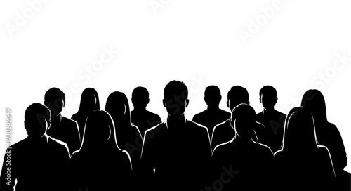 Silhouetted Group of Business People.