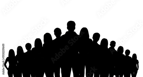Silhouetted Group of Business Professionals.