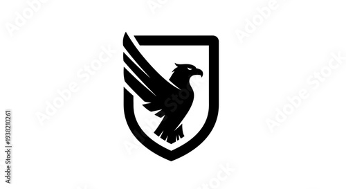Black Eagle Logo Design on Shield.