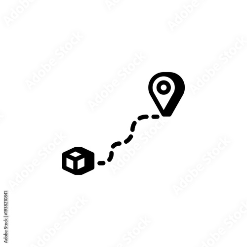Package delivery route tracking icon