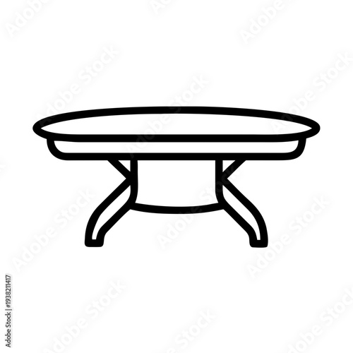 Coffee table line icon living room furniture illustration isolated on white background