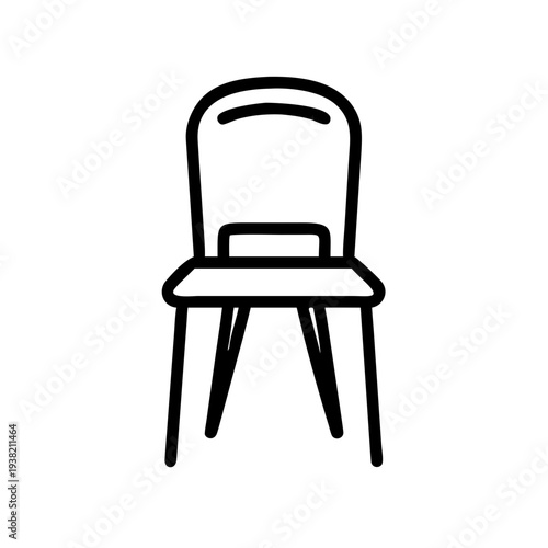 Dining chair line icon dining room furniture illustration isolated on white background
