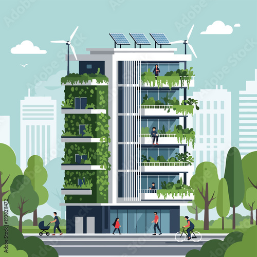 Sustainable Modern Building with Renewable Energy