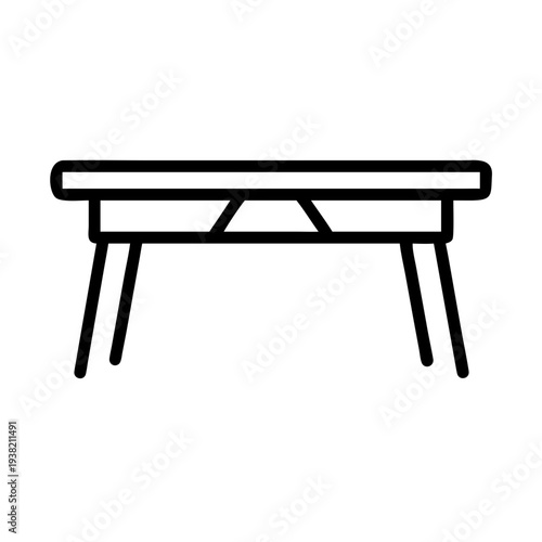 Dining table line icon dining room furniture illustration isolated on white background