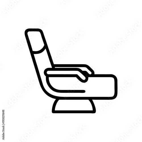 Recliner chair line icon adjustable seating furniture illustration isolated on white background