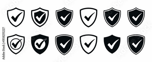 Shield Icon Collection Featuring Protect Shield Sign Defense Security Safety Armor Protection Vector Elements Illustration