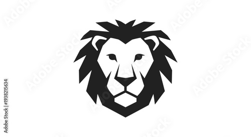 Black lion head silhouette graphic design.