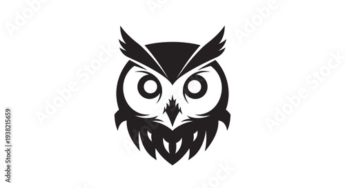 Black Owl Logo Design Illustration.