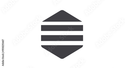 Black Logo Symbol with Horizontal Lines.