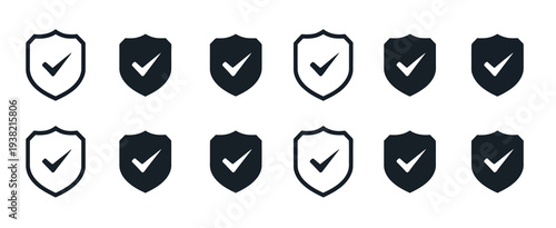 Shield Icon Collection Showing Protect Shield Sign Defense Security Safety Armor Protection Vector Elements Illustration