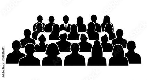 Silhouettes of People in Meeting.