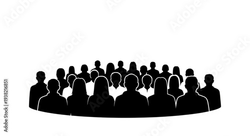 Silhouetted People Standing Together.