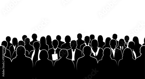 Silhouettes of Business People Standing Together.