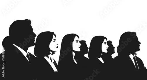 Silhouettes of Business Professionals in Suits.