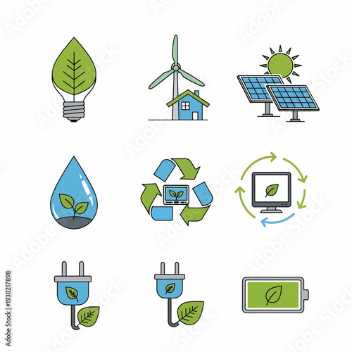 Eco-Friendly Energy Icons