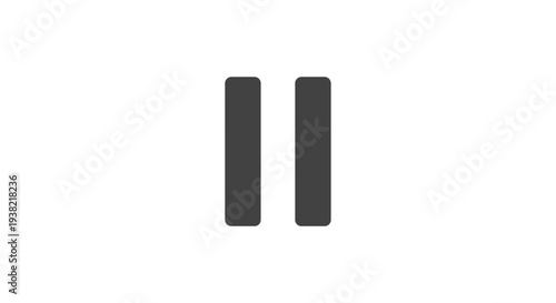 Black pause button on white.